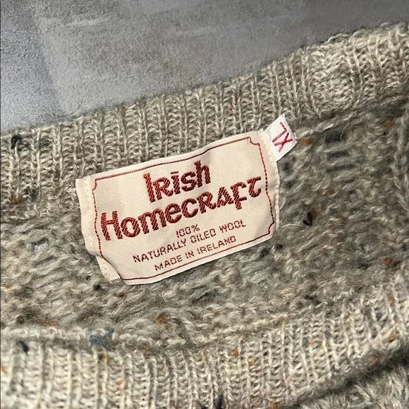 Irish Homecraft 100% wool Early 90s Vintage Chunky Cable Knit Sweater xl